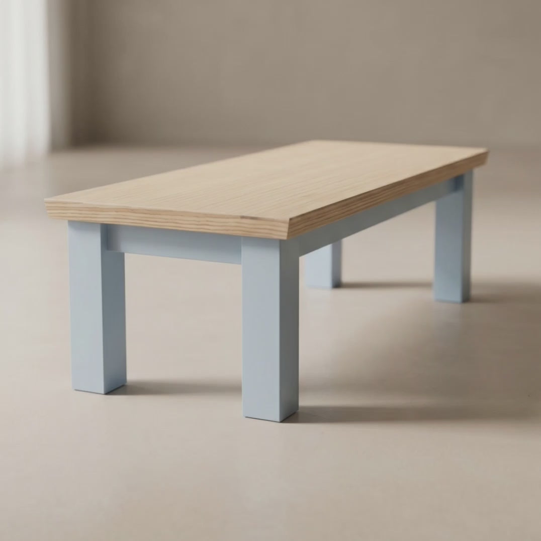 Birch Plywood Coffee Table | Coastal Blue | Handmade UK
