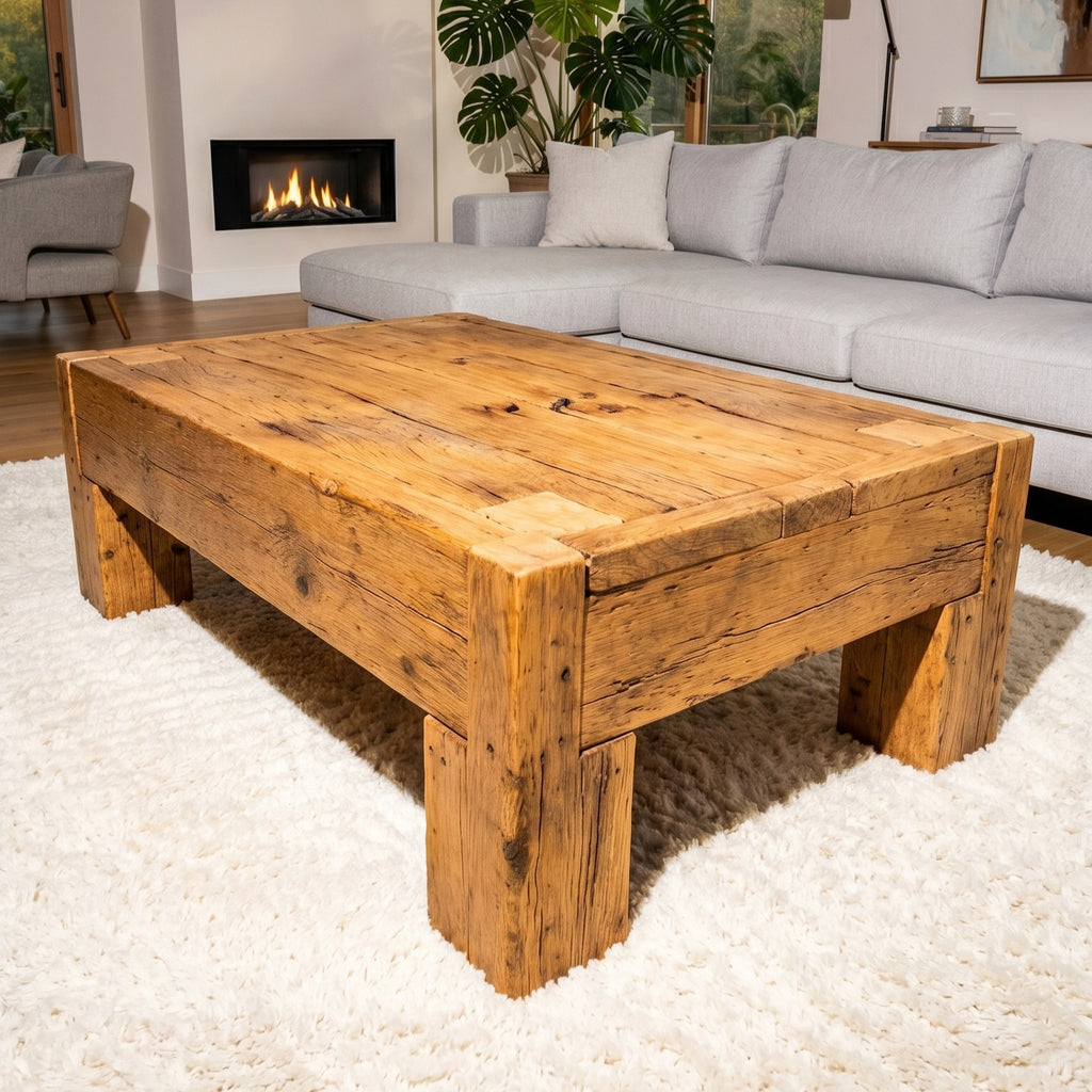 Reclaimed French Oak Coffee Table | Centuries Old Barn Oak - Inwood Solutions