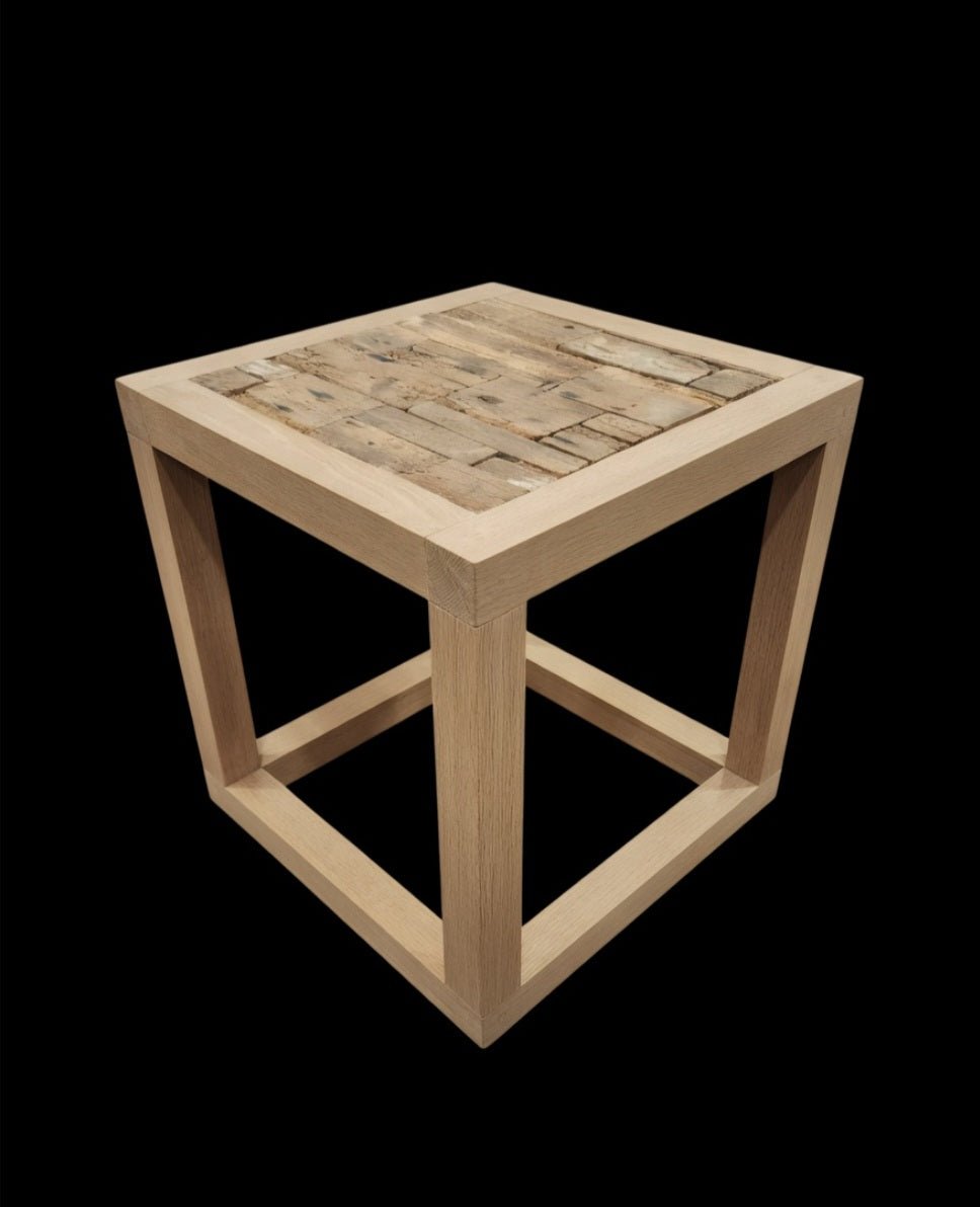 Solid Oak Side Table with Reclaimed Top - Inwood Solutions