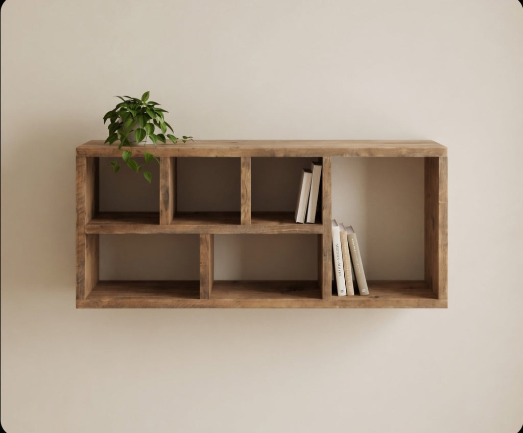 Solid Wood Wall - Mounted Shelving Unit | Handcrafted - Inwood Solutions