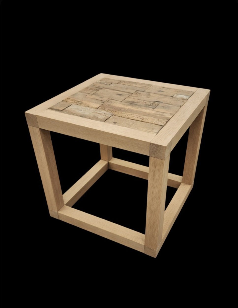 Solid Oak Side Table with Reclaimed Top - Inwood Solutions