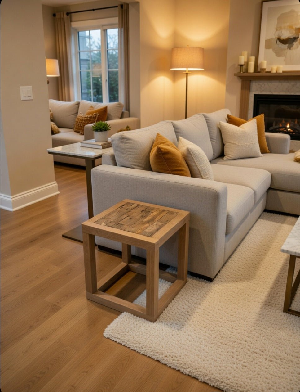 Solid Oak Side Table with Reclaimed Top - Inwood Solutions