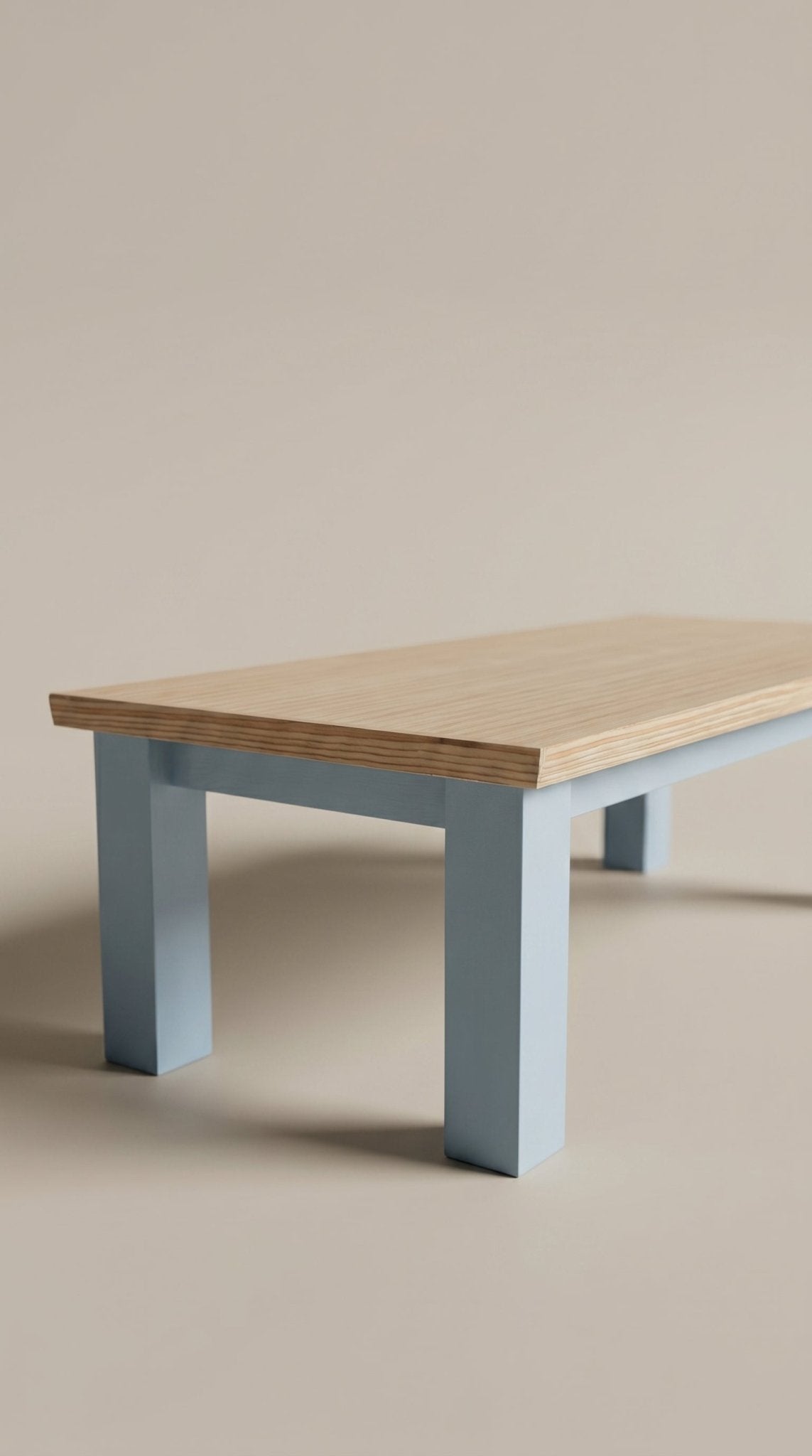 Modern Birch Plywood Coffee Table - Coastal Blue/Natural - Inwood Solutions