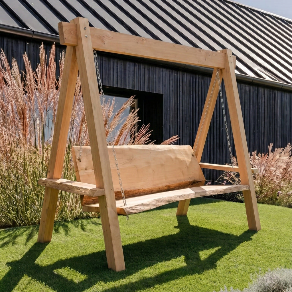 Premium Handcrafted Chunky Live Edge Swing Seat - Limited Edition - Inwood Solutions