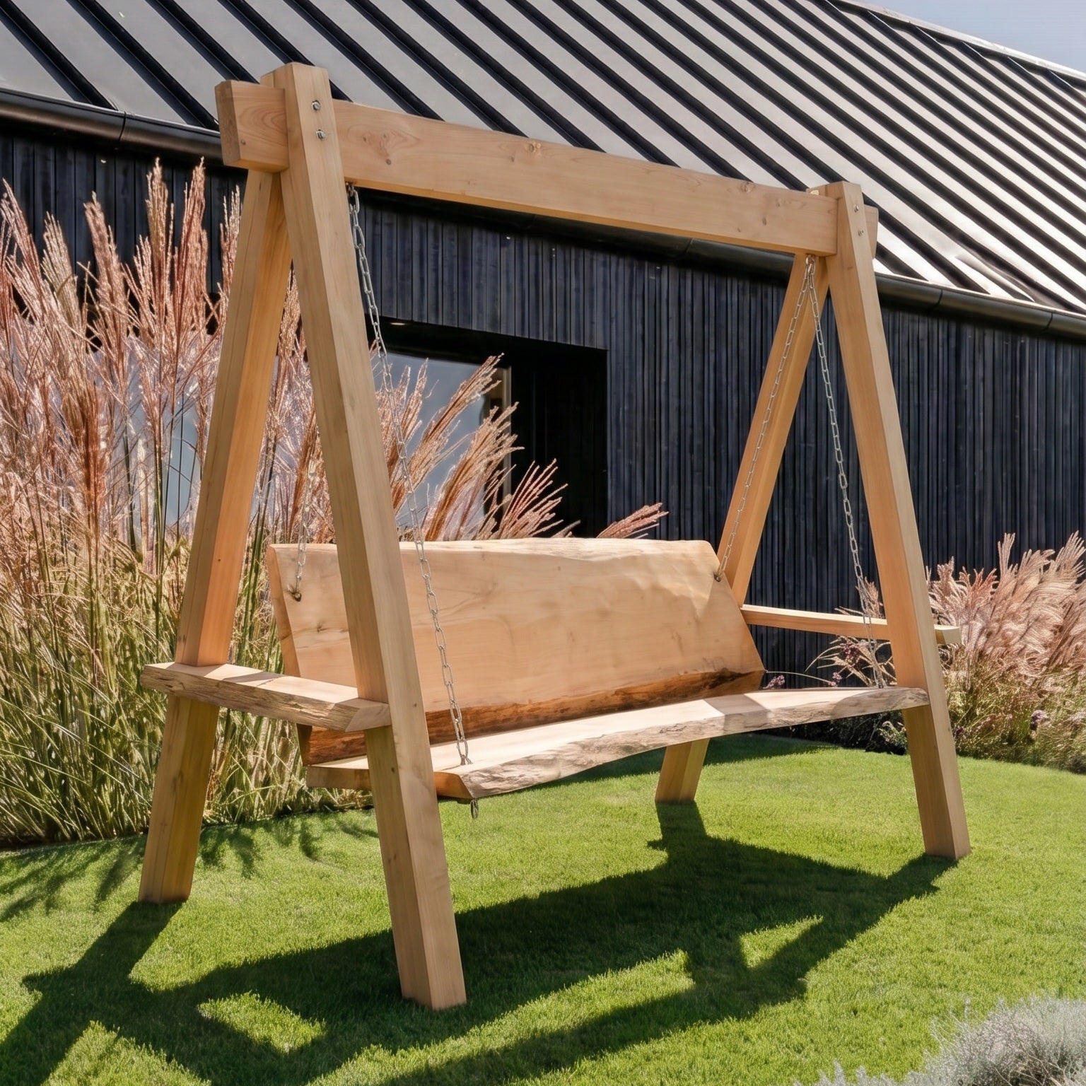 Premium Handcrafted Chunky Live Edge Swing Seat - Limited Edition - Inwood Solutions