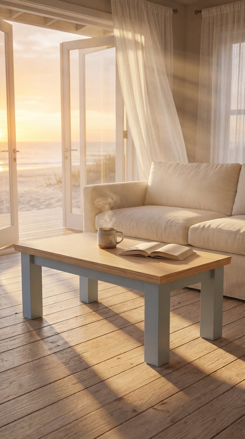 Modern Birch Plywood Coffee Table - Coastal Blue/Natural - Inwood Solutions